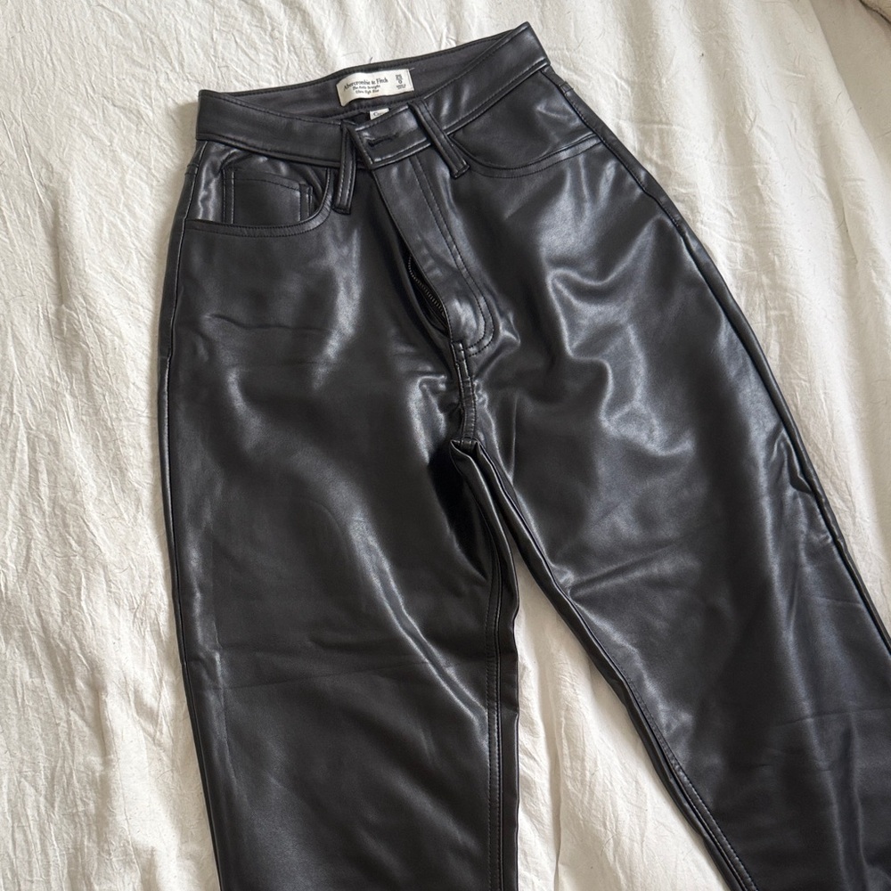 Abercrombie Black Faux Leather Pants
